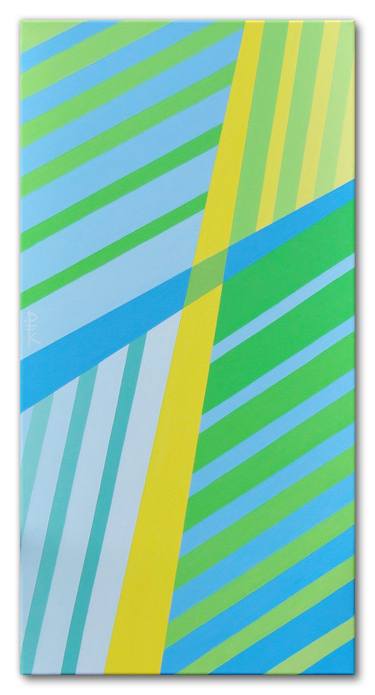 "Ways" - geometric stripes and lines color field painting thumb