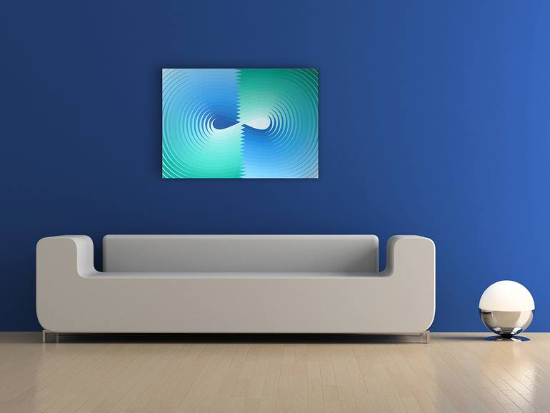 Original Conceptual Geometric Painting by Krisztina Dozsa-Farkas