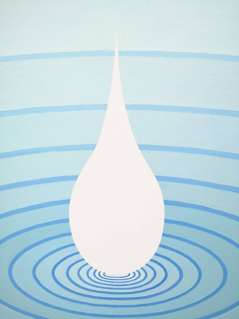 Original Minimalism Water Painting by Krisztina Dozsa-Farkas