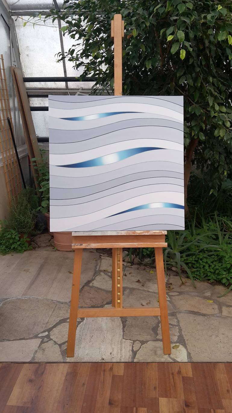Original Art Deco Abstract Painting by Krisztina Dozsa-Farkas