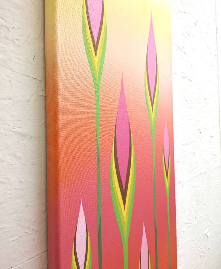 Original Art Deco Geometric Painting by Krisztina Dozsa-Farkas