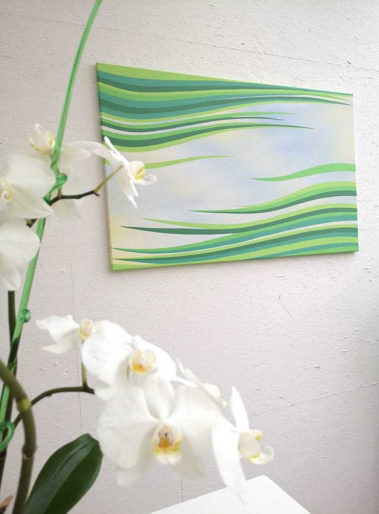 Original Minimalism Botanic Painting by Krisztina Dozsa-Farkas