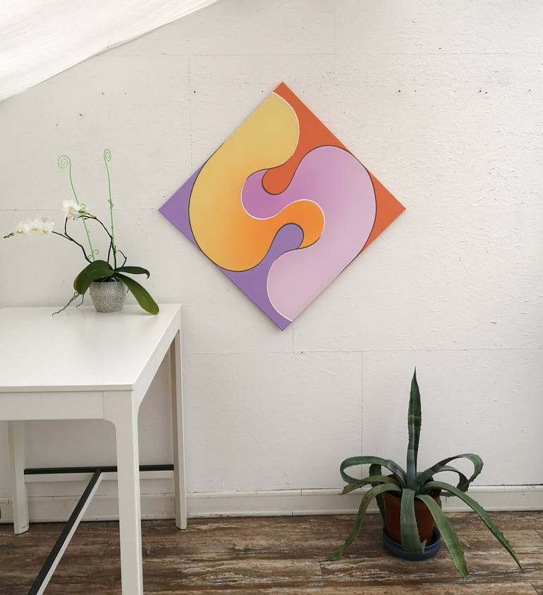 Original Geometric Painting by Krisztina Dozsa-Farkas