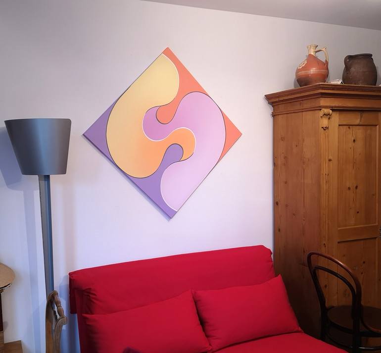 Original Geometric Painting by Krisztina Dozsa-Farkas