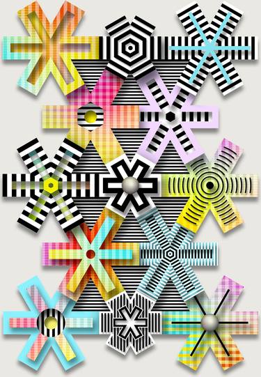 Original Abstract Geometric Digital by Andrew Reach