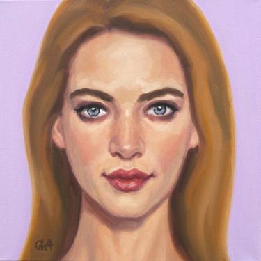 Beautiful Blonde Woman Portrait Painting thumb