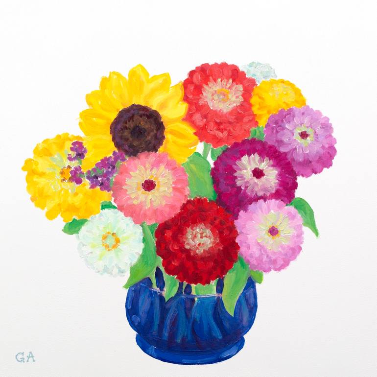 “Zinnia Bouquet” - Original Artwork - New Beginnings Art Show main image 0