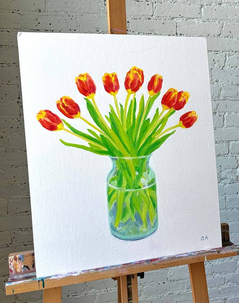 Original Contemporary Floral Painting by Giselle Ayupova
