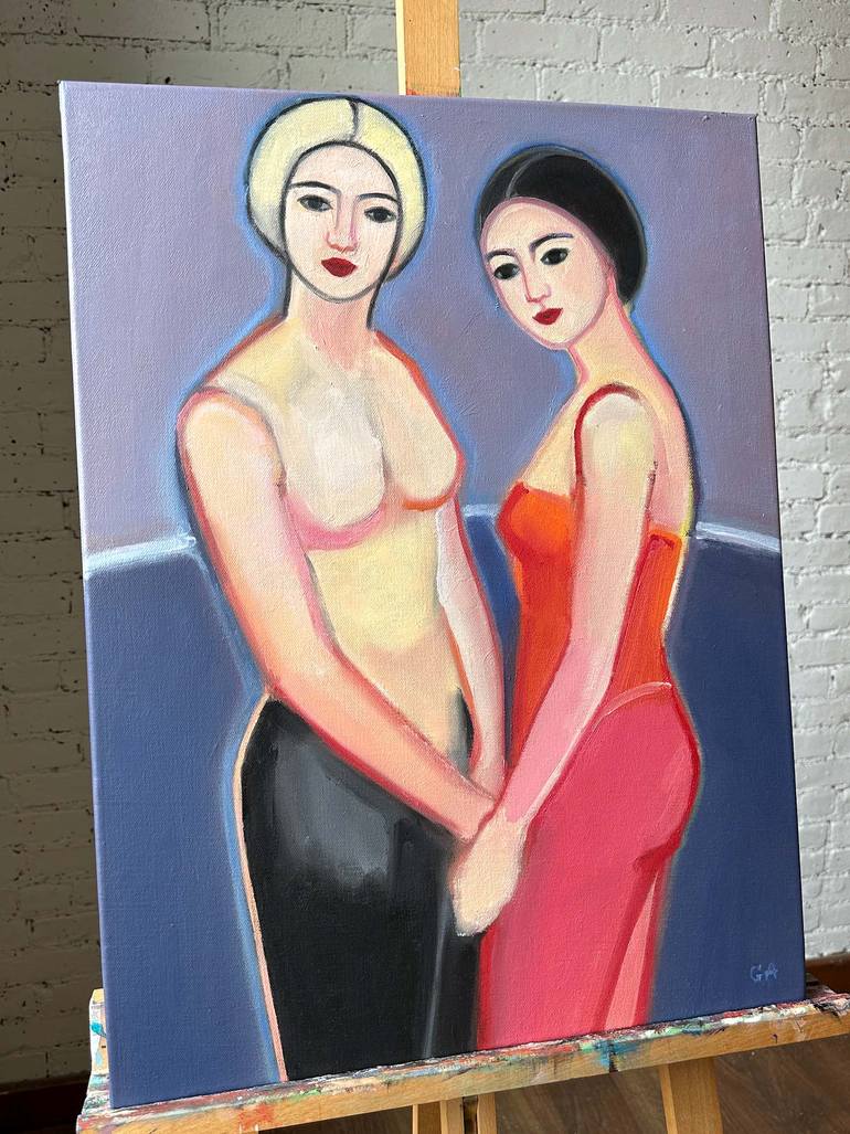 Original Fauvism Women Painting by Giselle Ayupova