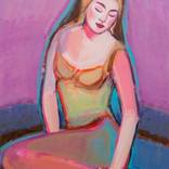 Seated Woman In Purple and Turquoise by Giselle Ayupova