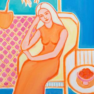 Woman With A Bowl Of Oranges