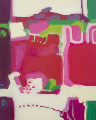 Abstract Painting 160912 Pink, Rose, Green thumb