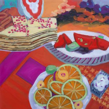 Rosalia's Table With Cake and Fruit thumb