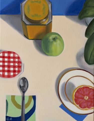 Still Life With Tropical Tea, Grapefruit and Apple thumb