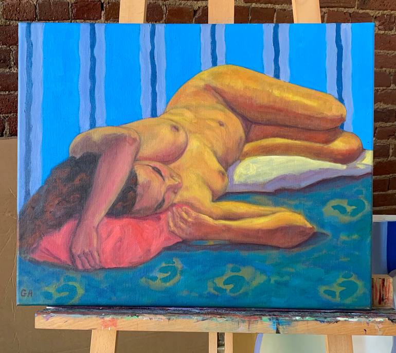 Original Figurative Nude Painting by Giselle Ayupova