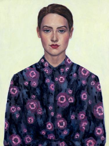 Woman In A Floral Printed Shirt thumb