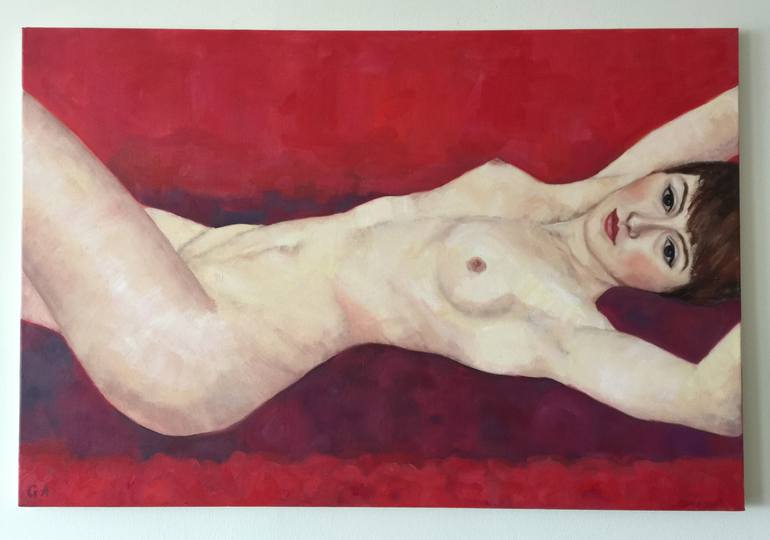 Original Figurative Nude Painting by Giselle Ayupova