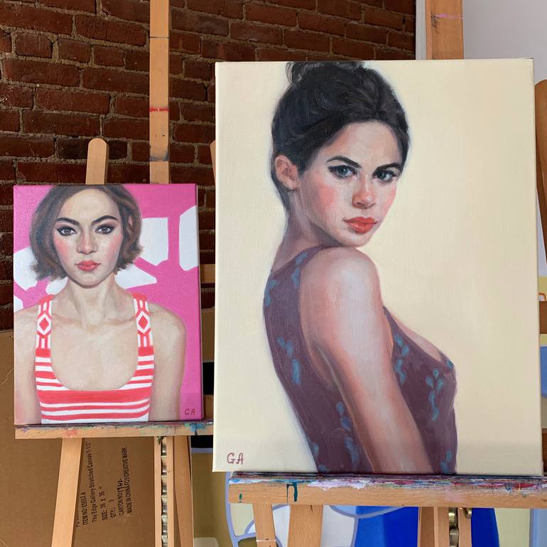 Original Figurative Portrait Painting by Giselle Ayupova