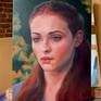 Oil painting on canvas of actor Sophie Turner in the role of Sansa Stark from the tv series "Game of Thrones". I've been a huge fan of the show since the day it first aired and I was inspired to paint this beautiful character.

The painting is ready to hang with hanging hardware attached to the back of the painting.