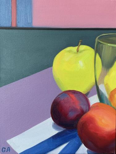 Still Life with Green Apple, Plum And Nectarine thumb