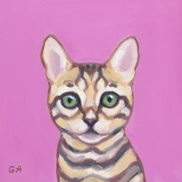 Original Fine Art Cats Paintings by Giselle Ayupova