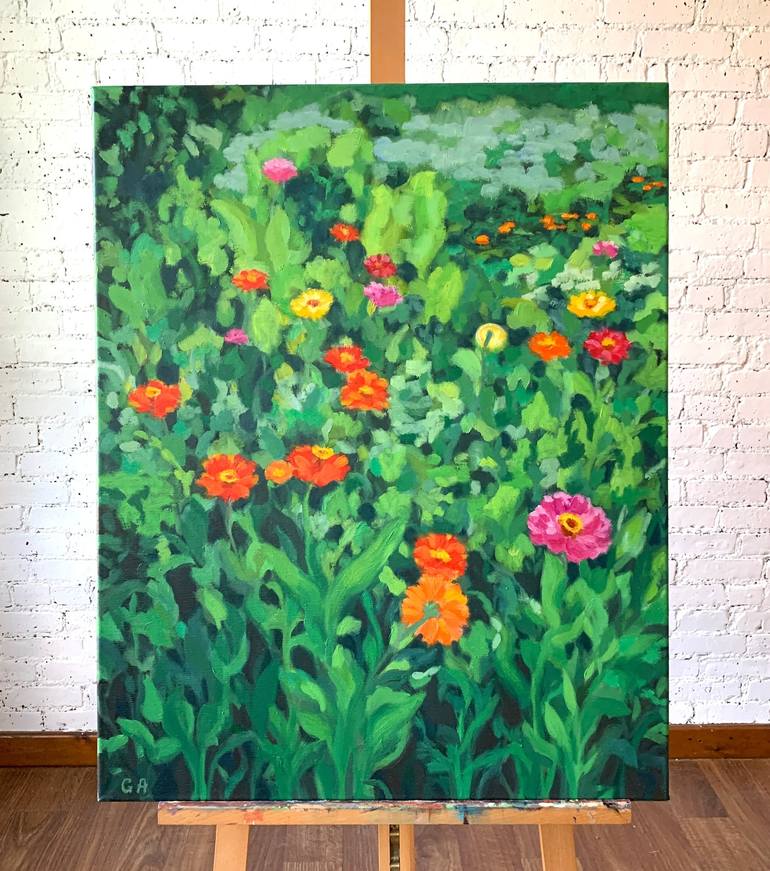 Original Floral Painting by Giselle Ayupova