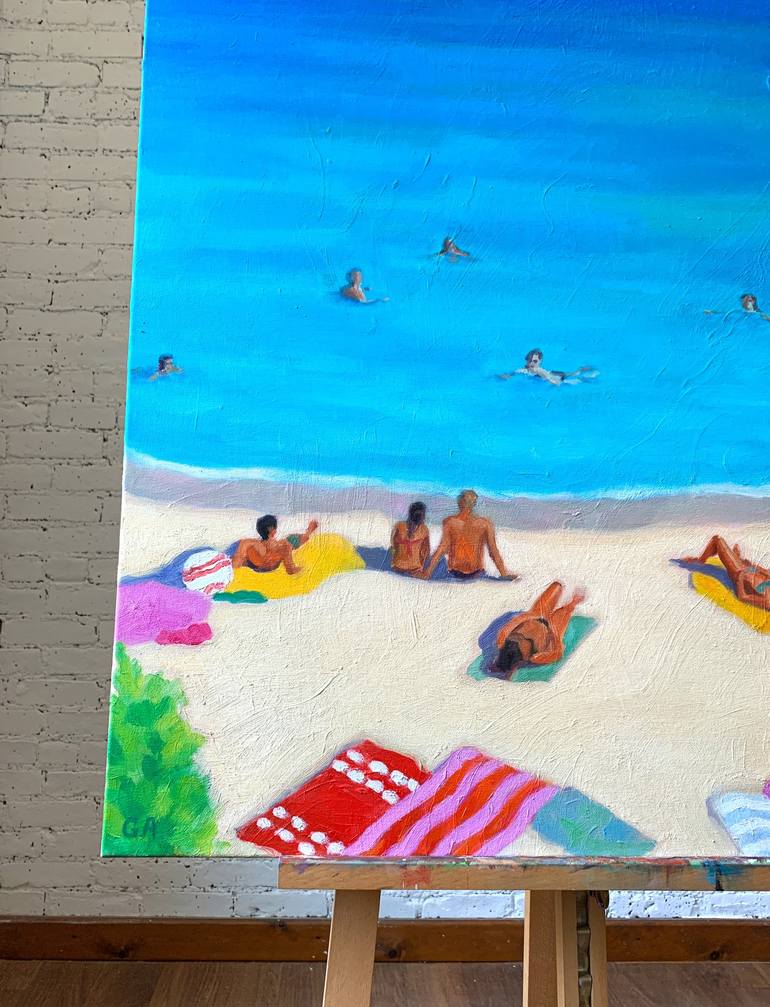 Original Figurative Beach Painting by Giselle Ayupova