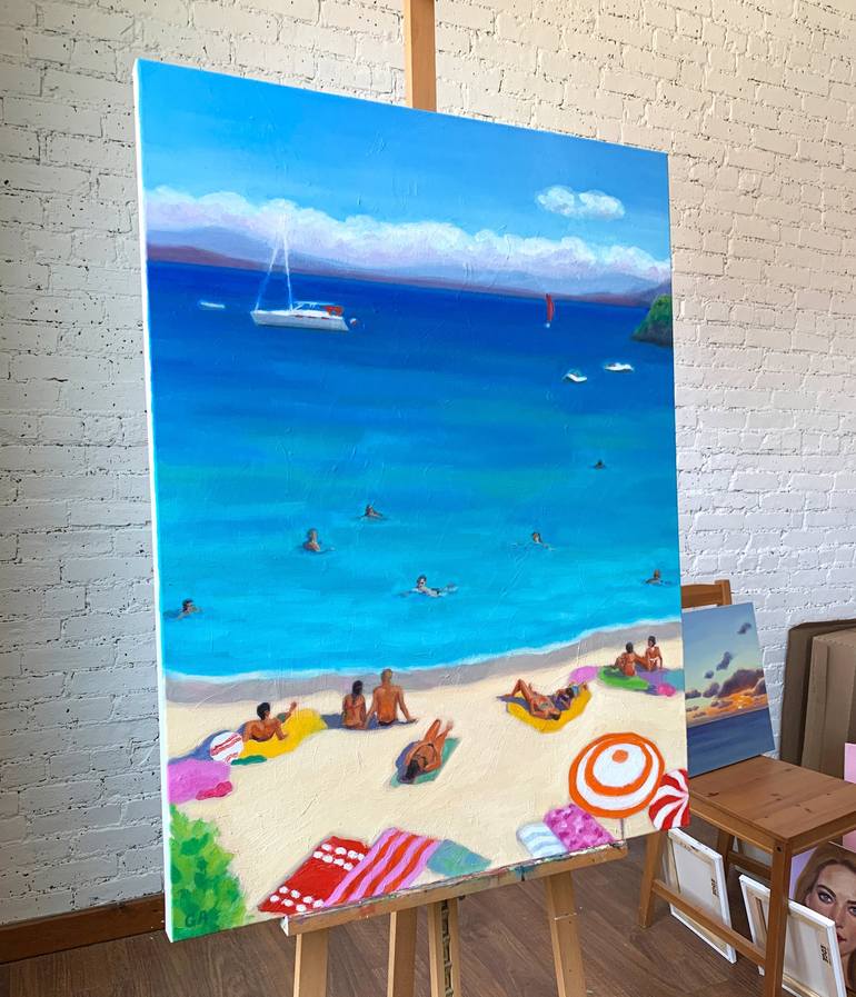 Original Beach Painting by Giselle Ayupova