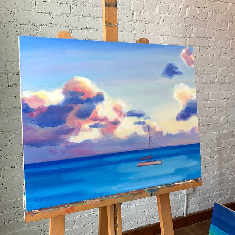 Original Contemporary Seascape Painting by Giselle Ayupova