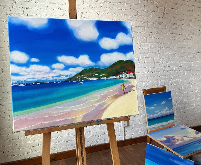 Original Contemporary Beach Painting by Giselle Ayupova