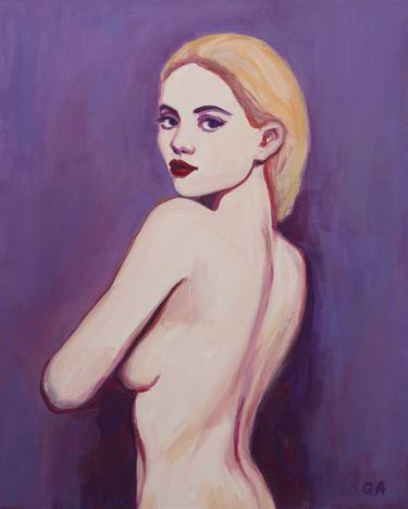 Blonde Woman Nude Back thumb