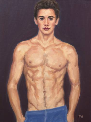 Original Figurative Men Paintings by Giselle Ayupova