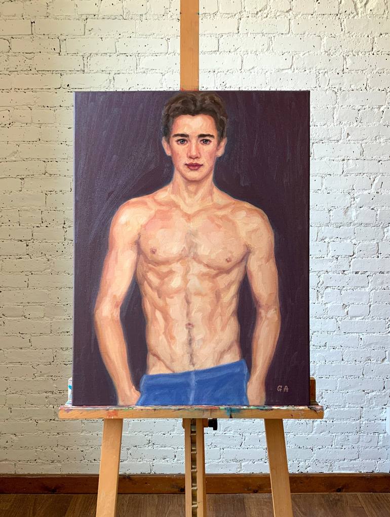 Original Figurative Men Painting by Giselle Ayupova