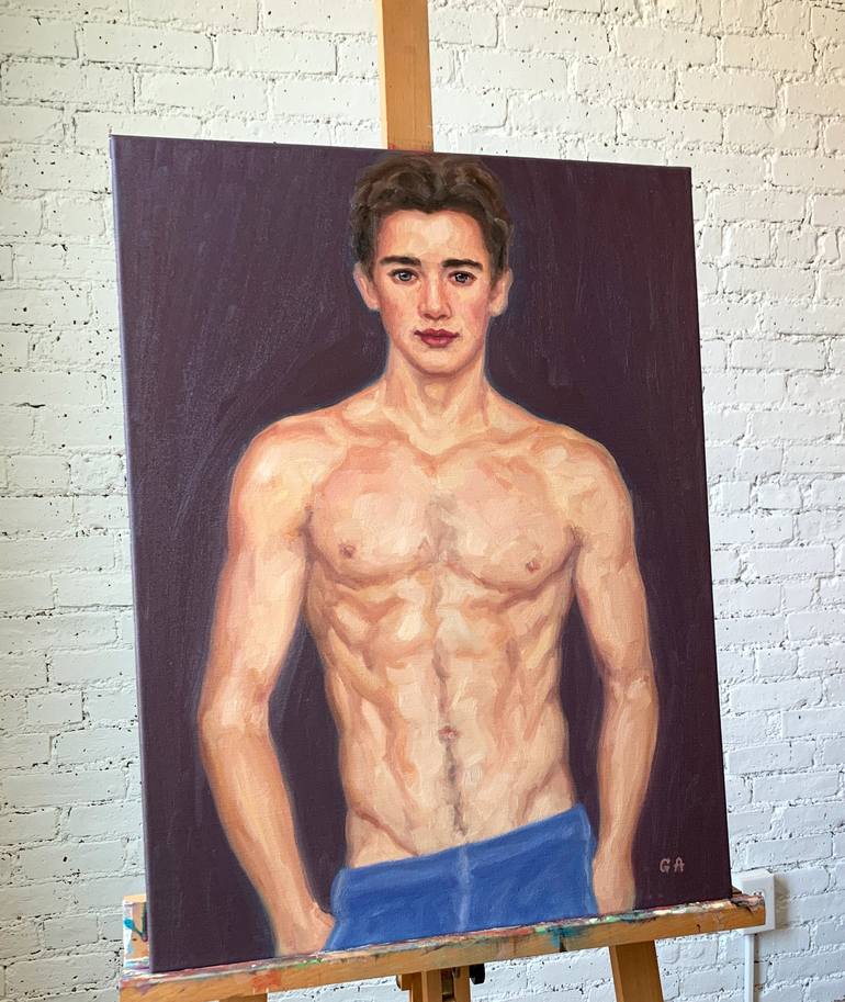 Original Figurative Men Painting by Giselle Ayupova