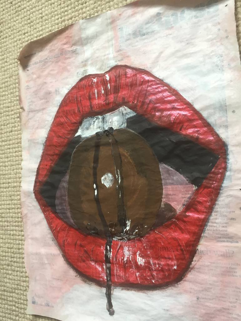 Original Expressionism People Painting by Kumi Muttucumaraswamy