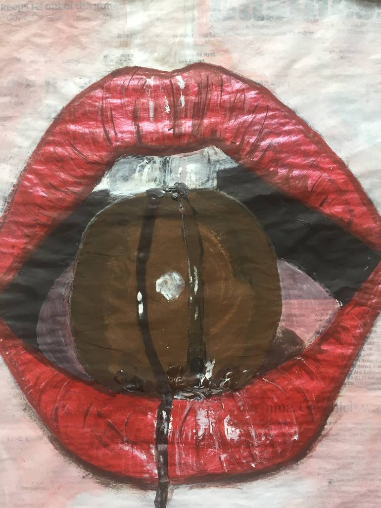 Original Expressionism People Painting by Kumi Muttucumaraswamy