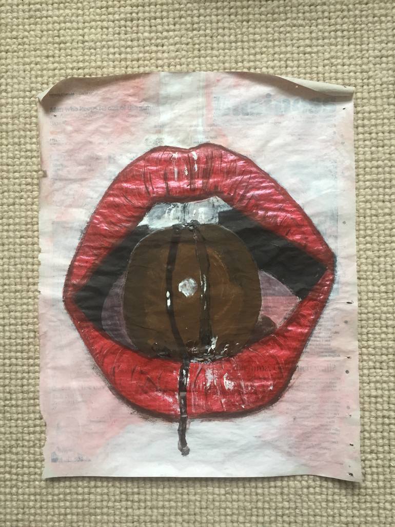 Original Expressionism People Painting by Kumi Muttucumaraswamy