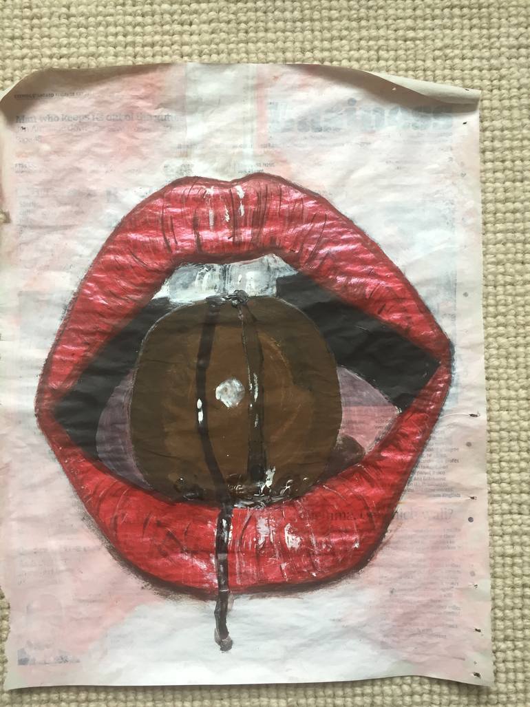 Original Expressionism People Painting by Kumi Muttucumaraswamy