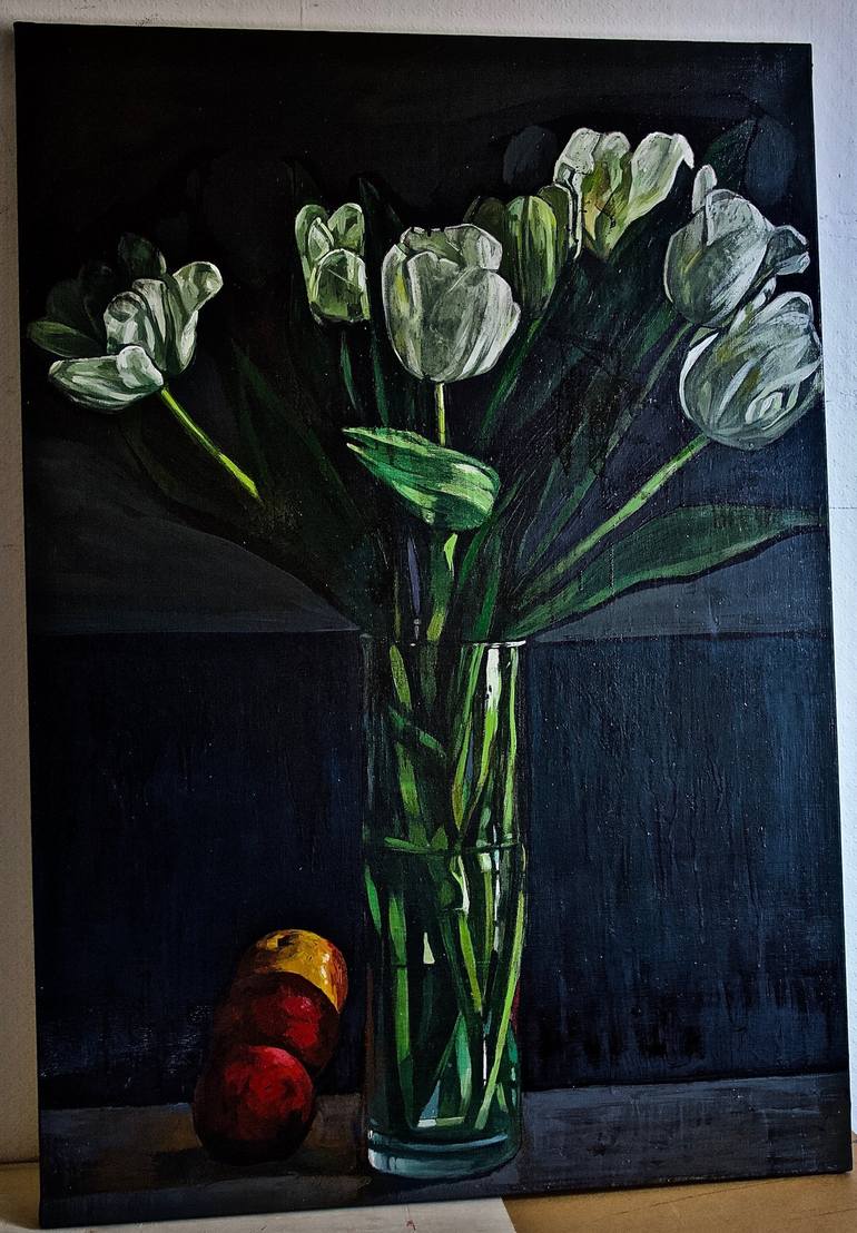 Original Figurative Floral Painting by Patrick Delaunay
