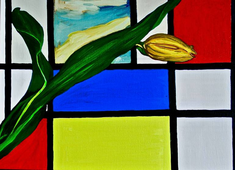 Original Abstract Floral Painting by Patrick Delaunay