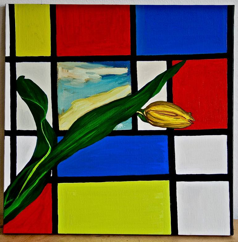 Original Abstract Floral Painting by Patrick Delaunay