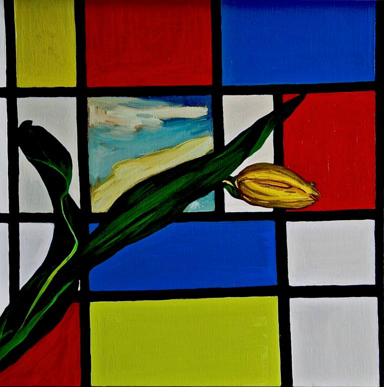 Original Abstract Floral Painting by Patrick Delaunay