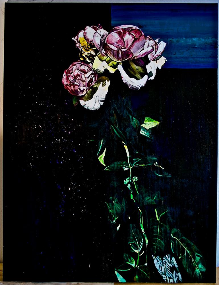 Original Figurative Floral Painting by Patrick Delaunay