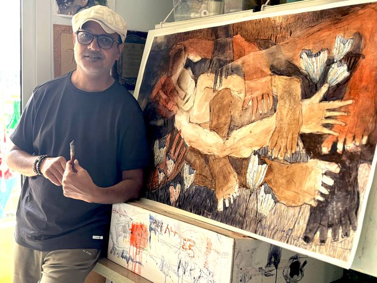 Original Abstract Body Painting by Nitin Singh