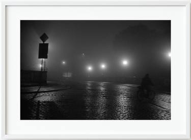 Cycling in the fog, Wrocław, Poland, 2004 thumb