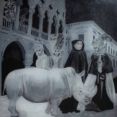 'Contemplating Clara: Exhibition of a Rhinoceros at Venice' (After Longhi) thumb