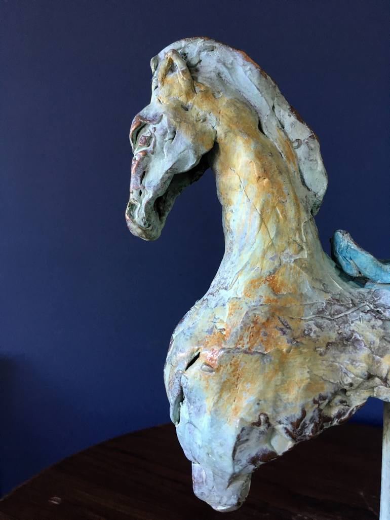 Original Abstract Expressionism Horse Sculpture by Leena Blom-Hilden