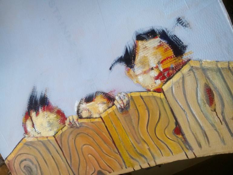 Original Expressionism Kids Painting by Zaza Aspanidze