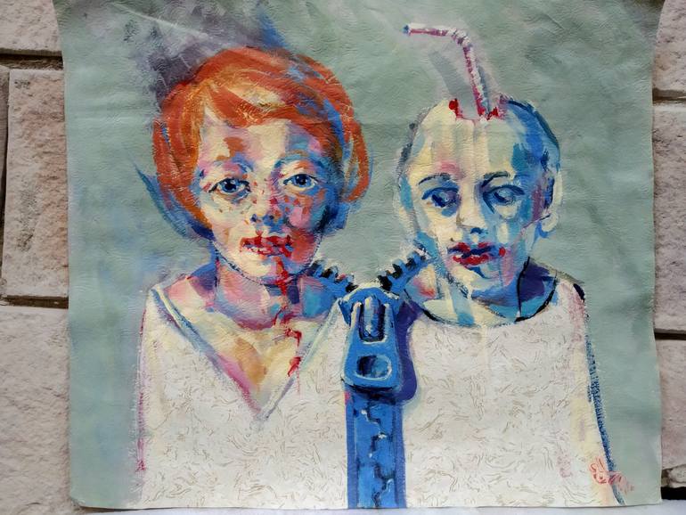 Original Expressionism Family Painting by Zaza Aspanidze