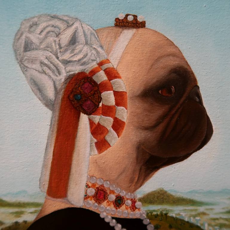 Original Dogs Painting by Yuliia Ustymenko